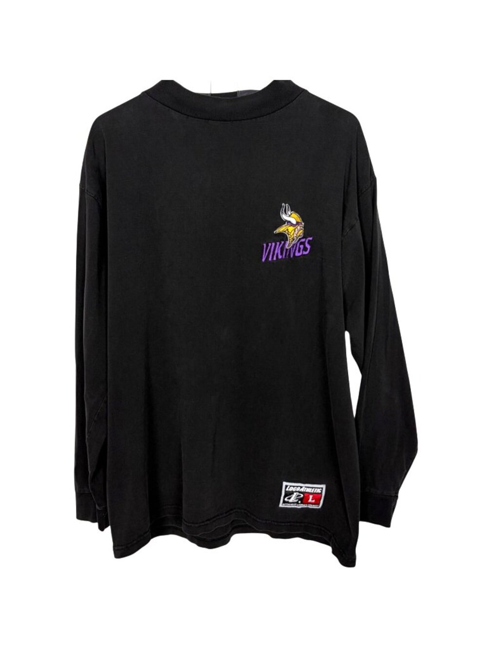 Vintage Minnesota Vikings Logo Athletic Long Sleeve Shirt Mens Large Black 90s